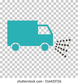 Washing Car EPS vector pictogram. Illustration style is flat iconic bicolor grey and cyan symbol on chess transparent background.