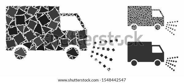 Washing\
car mosaic of bumpy parts in various sizes and color tones, based\
on washing car icon. Vector bumpy dots are grouped into mosaic.\
Washing car icons collage with dotted\
pattern.