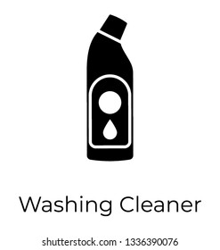 Washing cleaner, glyph vector icon, 