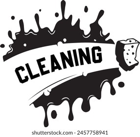 Washing and cleaning sign logo 