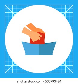 Washing Clothes In Basin By Hands Icon