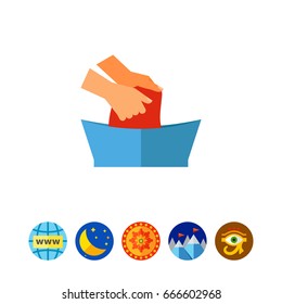 Washing Clothes in Basin by Hands Icon