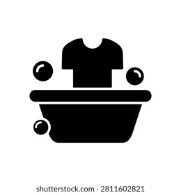 Washing Clothes, Bathtub with Bubbles Icon