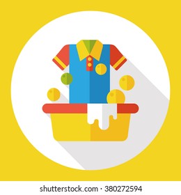 washing clothes flat icon