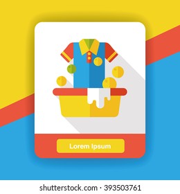 washing clothes flat icon