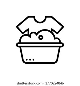 Washing Clothes Icon Logo Vector Isolated. Laundry Set of Icon. Editable Stroke and Pixel Perfect.