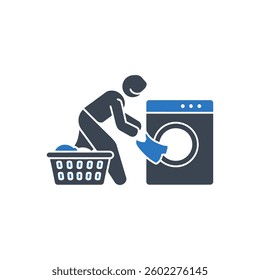Washing Clothes Icon On White Background