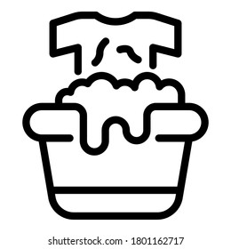 Wäschesymbol. Outline-Waschkleider, Vektorsymbol für Webdesign einzeln auf weißem Hintergrund