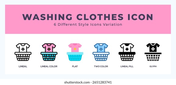 Washing clothes icon for websites and apps. vector illustration