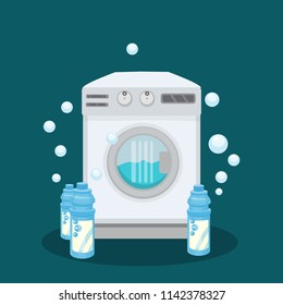 washing clothes, laundry, vector