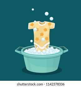 washing clothes, laundry, vector