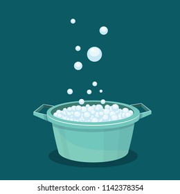washing clothes, laundry, vector