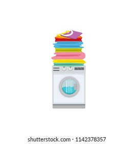 washing clothes, laundry, vector