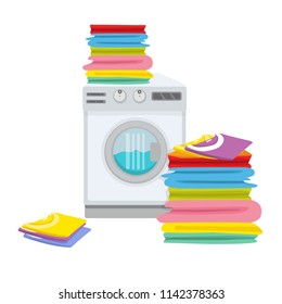 washing clothes, laundry, vector