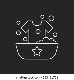 Washing clothes line icon