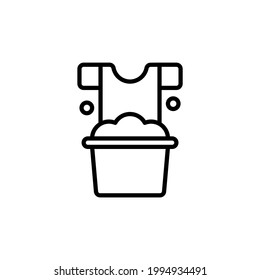 Washing Clothes Manual Outline Icon, Logo, and illustration Vector