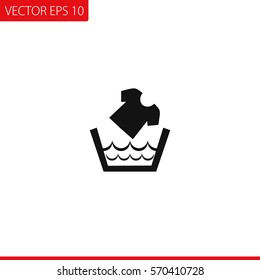 Washing Clothes  Vector Icon.