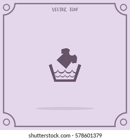 Washing Clothes  Vector Icon.