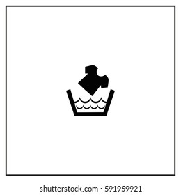 Washing Clothes  Vector Icon.