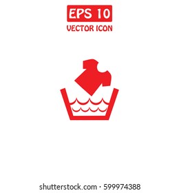Washing Clothes  Vector Icon.