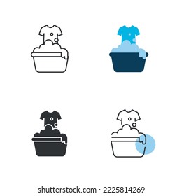 washing clothes vector icon bubbles laundry