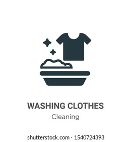 Washing clothes vector icon on white background. Flat vector washing clothes icon symbol sign from modern cleaning collection for mobile concept and web apps design.