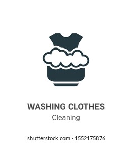 Washing clothes vector icon on white background. Flat vector washing clothes icon symbol sign from modern cleaning collection for mobile concept and web apps design.