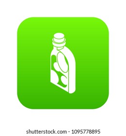 Washing conditioner icon green vector isolated on white background