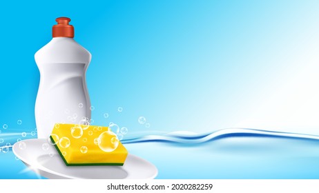 Sticker Template Dish Soap Sponge Isolated Illustration Stock Vector by  ©interactimages 482691722