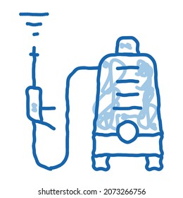 Washing Device sketch icon vector. Hand drawn blue doodle line art Washing Device sign. isolated symbol illustration
