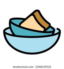 Washing dish icon outline vector. Liquid detergent. Clean wash color flat