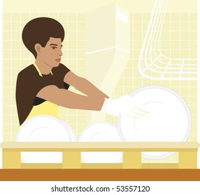 Washing dishes