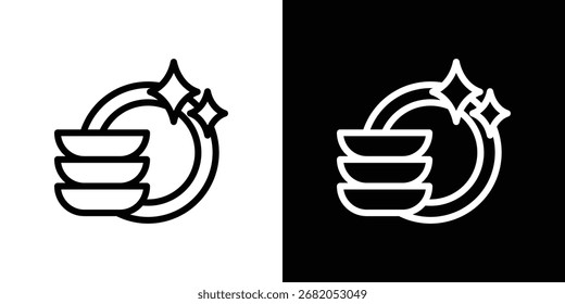 Washing dishes icon design elements. icons for app or web