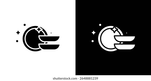 Washing dishes icon of a flat style vector