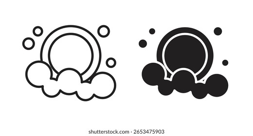 Washing dishes icon, outline vector sign, linear and solid style pictogram isolated on white.