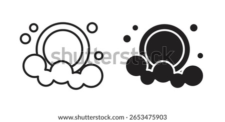 Washing dishes icon, outline vector sign, linear and solid style pictogram isolated on white.