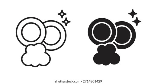 Paquete de iconos de lavar platos. Elemento de diseño de icono de Vector plano.