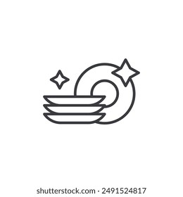 Washing dishes icon symbol design collection