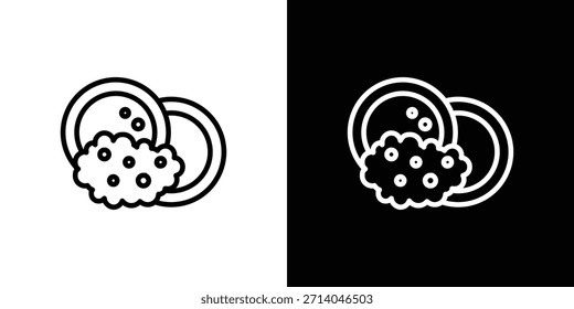 Washing dishes icon in thin stroke and flat style.