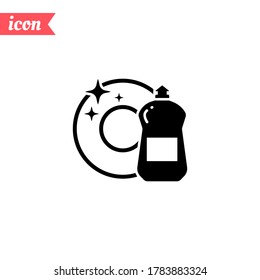 washing dishes icon. Vector illustration EPS 10.