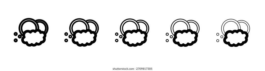 Washing dishes icon web Vector collection in black strokes