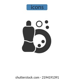 washing dishes icons  symbol vector elements for infographic web