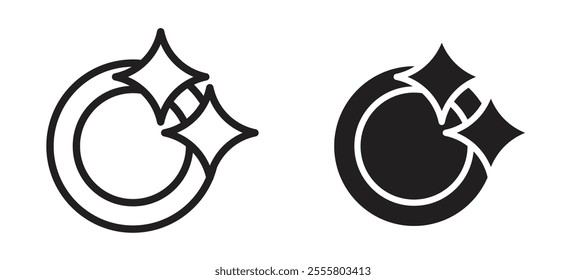 Washing dishes liner icon vector set.