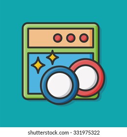 washing dishes machine icon