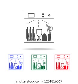 washing dishes in the typewriter icon. Elements of washing in multi colored icons. Premium quality graphic design icon. Simple icon for websites, web design, mobile app