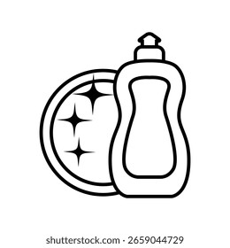 Washing dishes vector icon . Clean dishes illustration sign. Dishwasher symbol or logo. cleaning tools web icon.