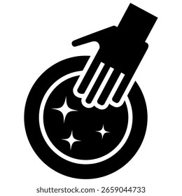 Washing dishes vector icon . Clean dishes illustration sign. Dishwasher symbol or logo. cleaning tools web icon.