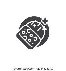 Washing dishes vector icon. filled flat sign for mobile concept and web design. Dishes washing sponge glyph icon. Symbol, logo illustration. Vector graphics
