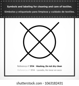 Washing, Do not dry clean. PICTORIAL symbols and labeling for cleaning and care of textiles.
(ISO) - Set icons clothes - Vectorized graphic symbols for laundry