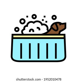 washing dog color icon vector. washing dog sign. isolated symbol illustration